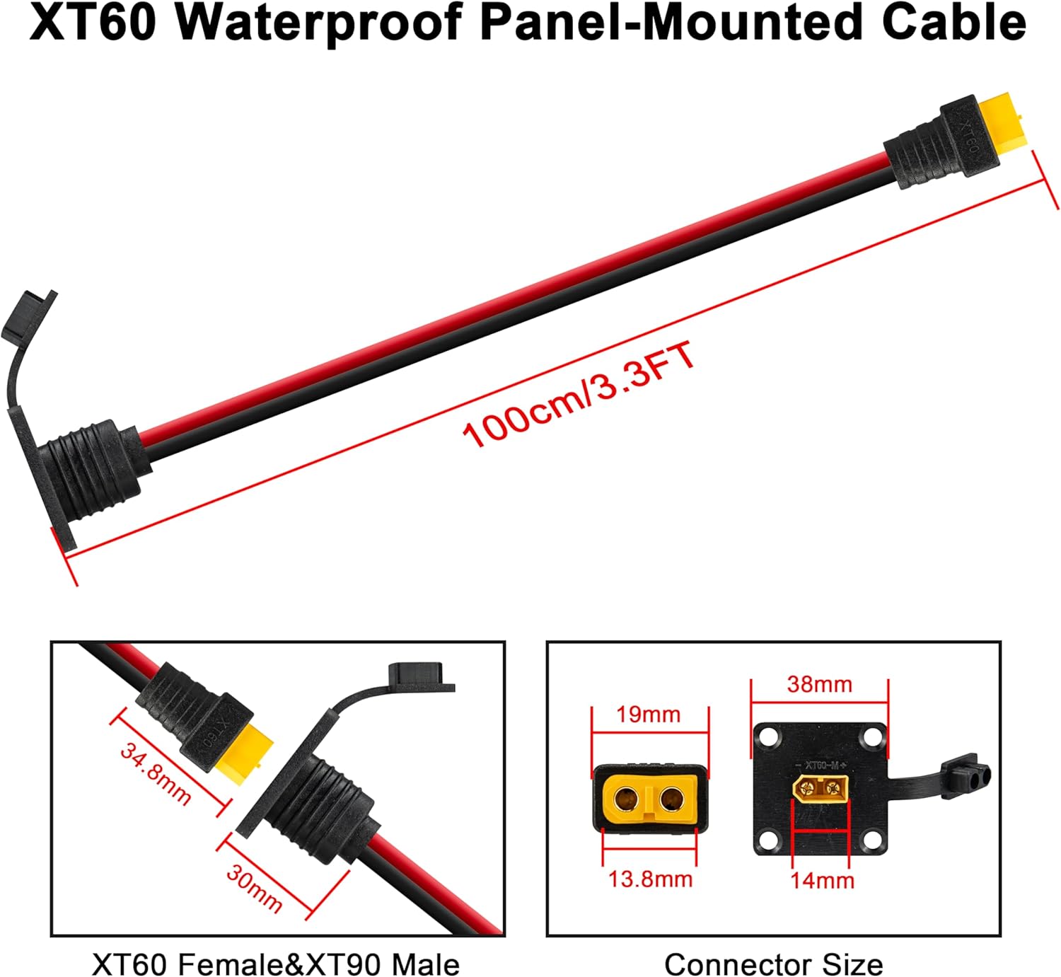 JMUYTOP 3FT 12AWG XT60 Panel M - Drone Battery Adapter ulasan dan harga